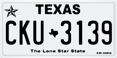 TX license plate CKU3139