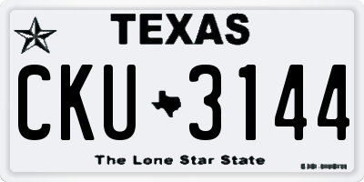 TX license plate CKU3144