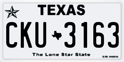 TX license plate CKU3163