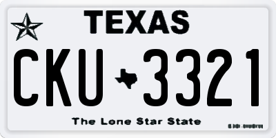 TX license plate CKU3321