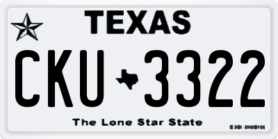 TX license plate CKU3322