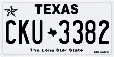 TX license plate CKU3382