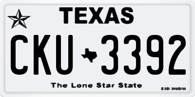 TX license plate CKU3392