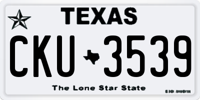 TX license plate CKU3539