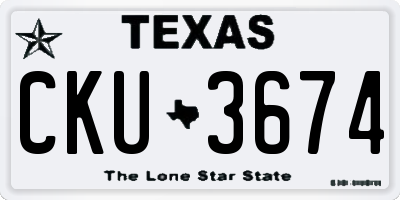 TX license plate CKU3674
