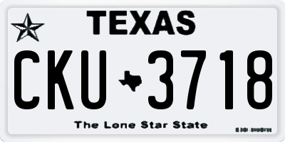 TX license plate CKU3718
