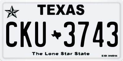 TX license plate CKU3743