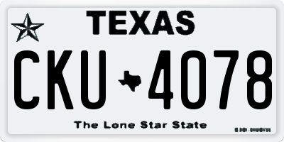 TX license plate CKU4078