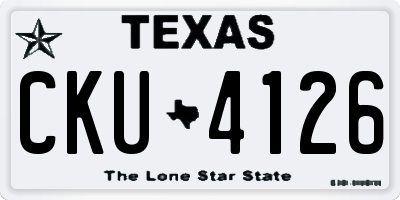 TX license plate CKU4126