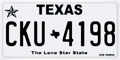 TX license plate CKU4198