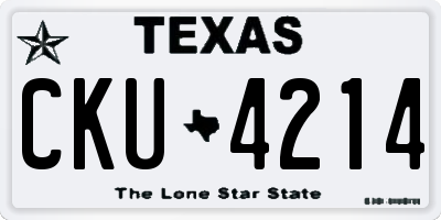 TX license plate CKU4214