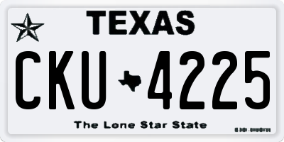 TX license plate CKU4225