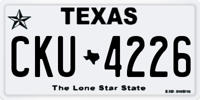 TX license plate CKU4226