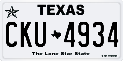 TX license plate CKU4934