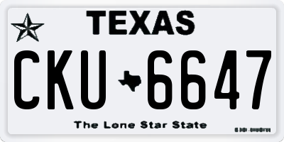 TX license plate CKU6647