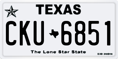TX license plate CKU6851
