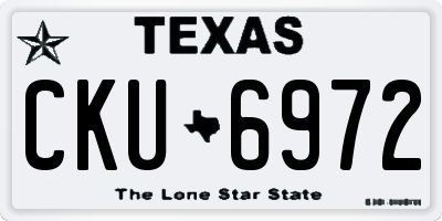 TX license plate CKU6972