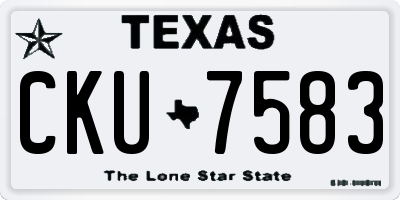 TX license plate CKU7583