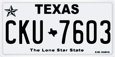 TX license plate CKU7603