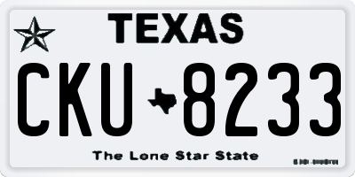 TX license plate CKU8233
