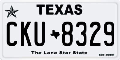 TX license plate CKU8329