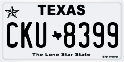 TX license plate CKU8399