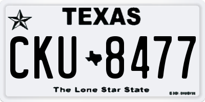 TX license plate CKU8477