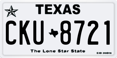 TX license plate CKU8721
