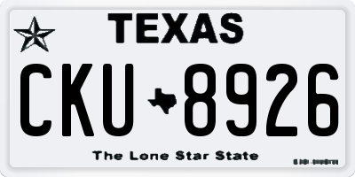 TX license plate CKU8926