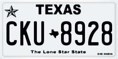 TX license plate CKU8928
