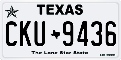 TX license plate CKU9436