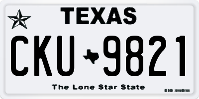 TX license plate CKU9821