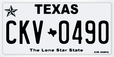 TX license plate CKV0490