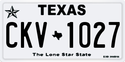 TX license plate CKV1027