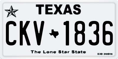 TX license plate CKV1836