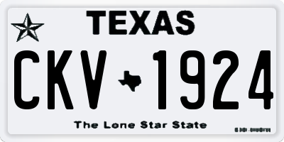 TX license plate CKV1924