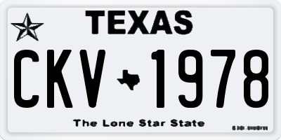TX license plate CKV1978