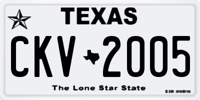 TX license plate CKV2005