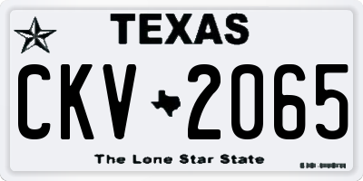 TX license plate CKV2065