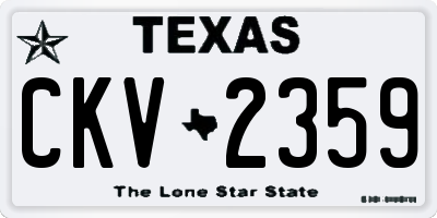 TX license plate CKV2359