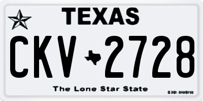 TX license plate CKV2728