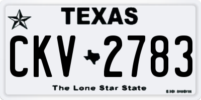 TX license plate CKV2783