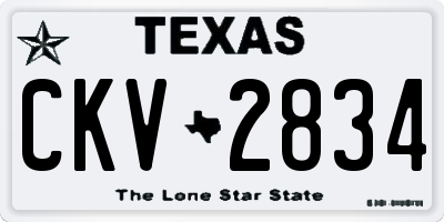 TX license plate CKV2834
