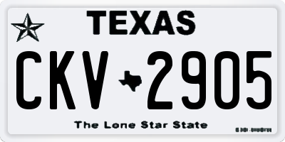 TX license plate CKV2905