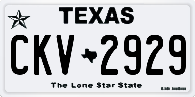 TX license plate CKV2929