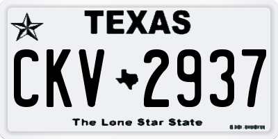 TX license plate CKV2937