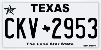 TX license plate CKV2953