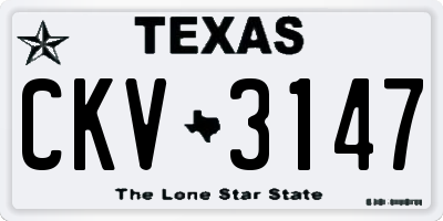 TX license plate CKV3147