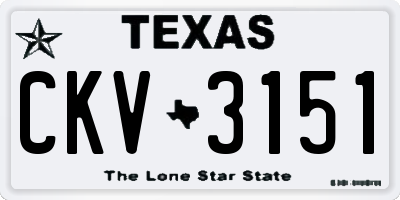 TX license plate CKV3151