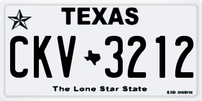TX license plate CKV3212